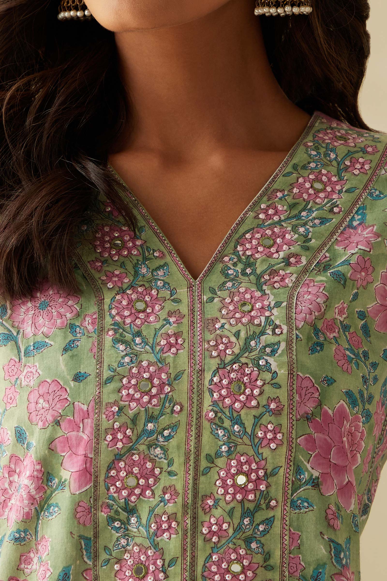 Rosheen Dahlia Sanganeri Kurta - Image 3