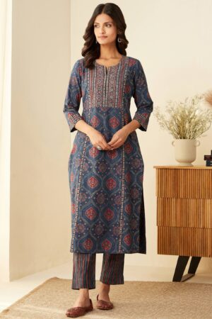 Sehra Zoya Ajrak Kurta