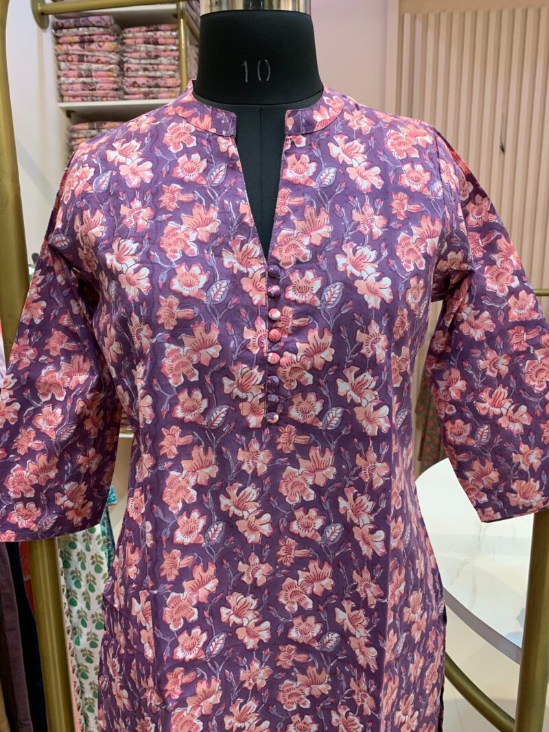 "Sheesha" Collared Cotton kurta - Image 5