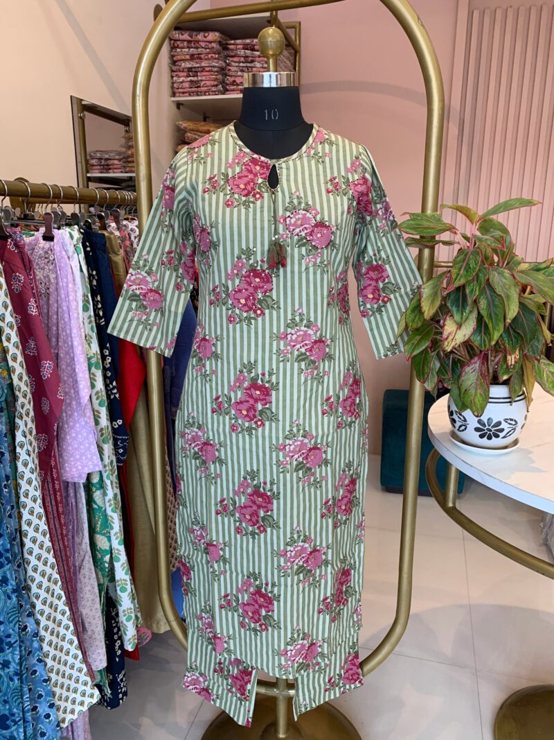 "Soman" Cotton Kurta with Pants (2pc) - Image 2