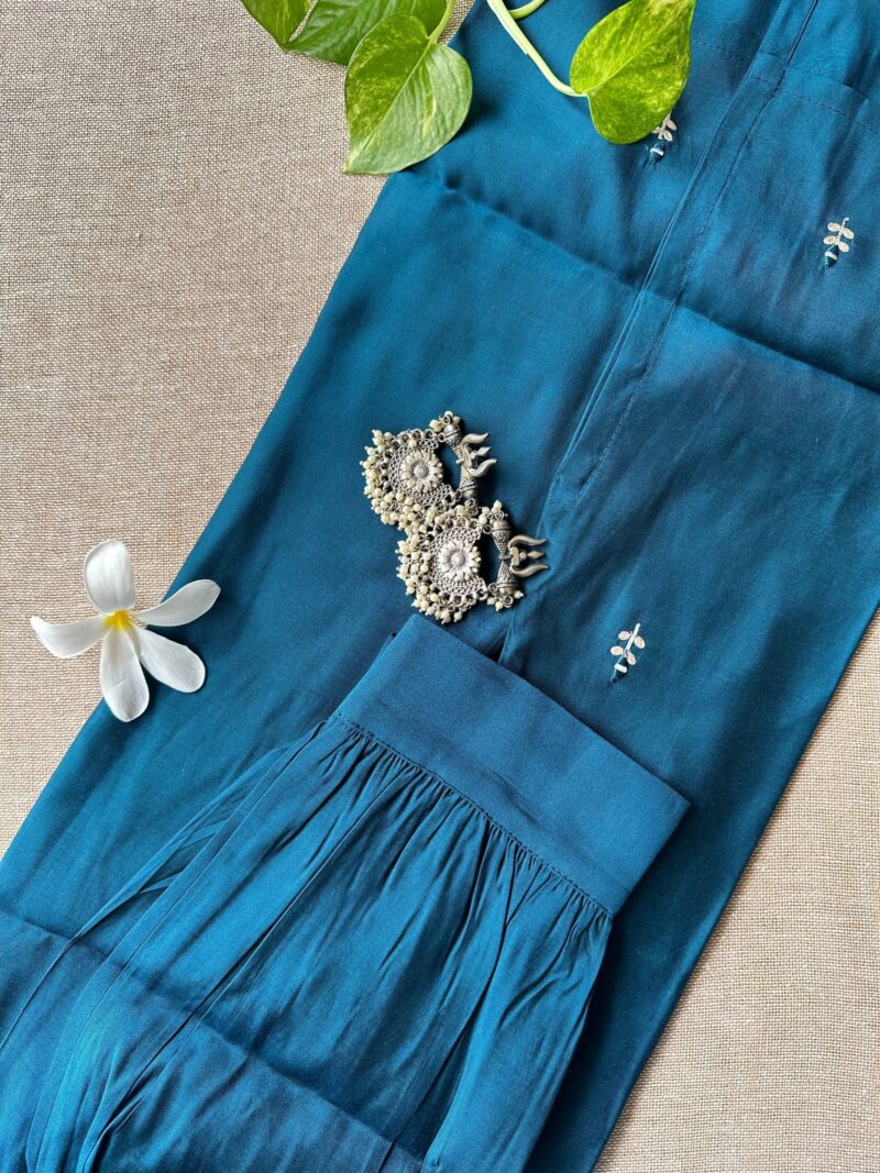 "Tara" Blue Handcrafted Co-ord Set(2 pc) - Image 3