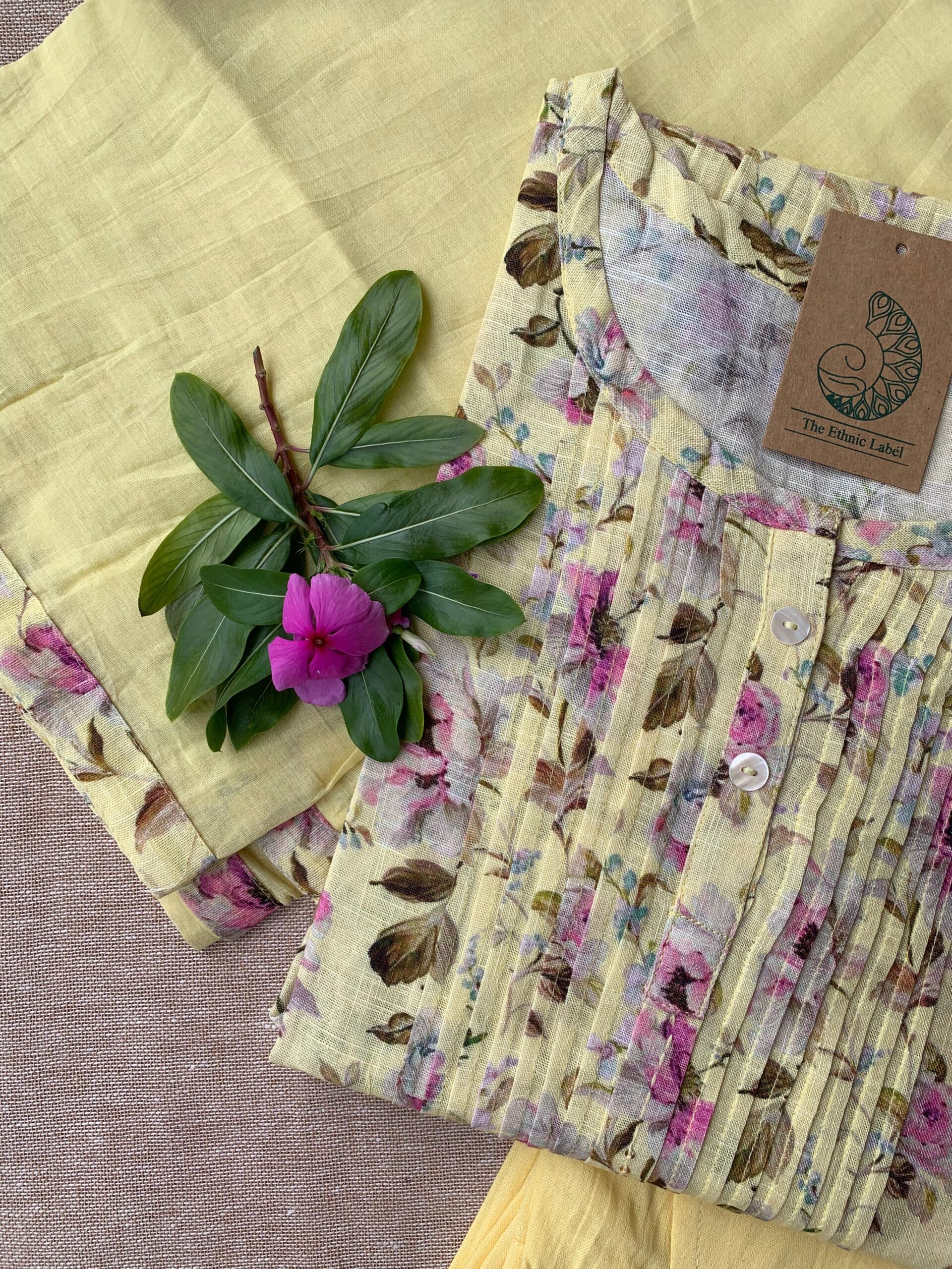 "Karishma" Hand Block Printed Cotton Kurta Set(3pc) - Image 3