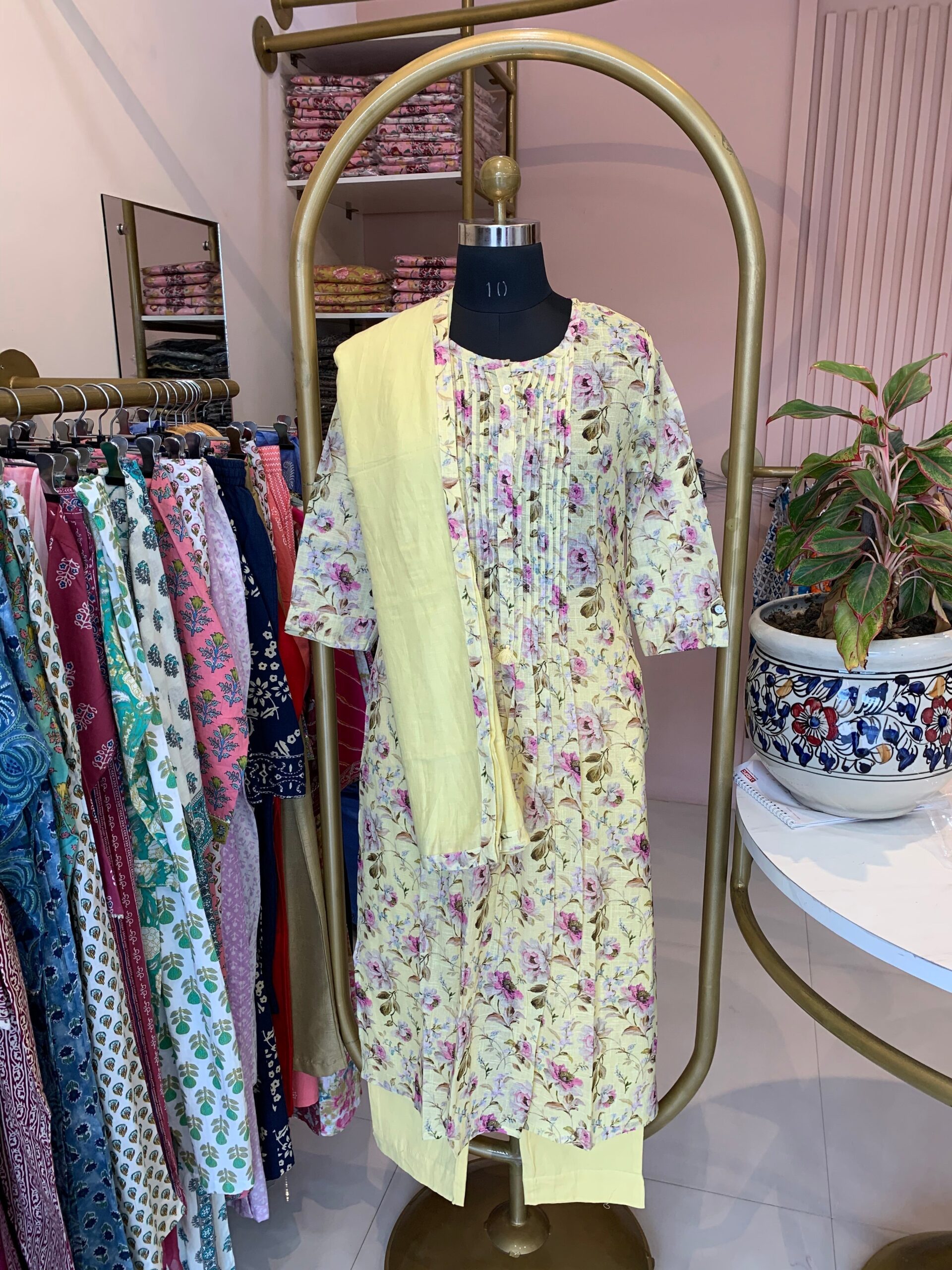 "Karishma" Hand Block Printed Cotton Kurta Set(3pc) - Image 2