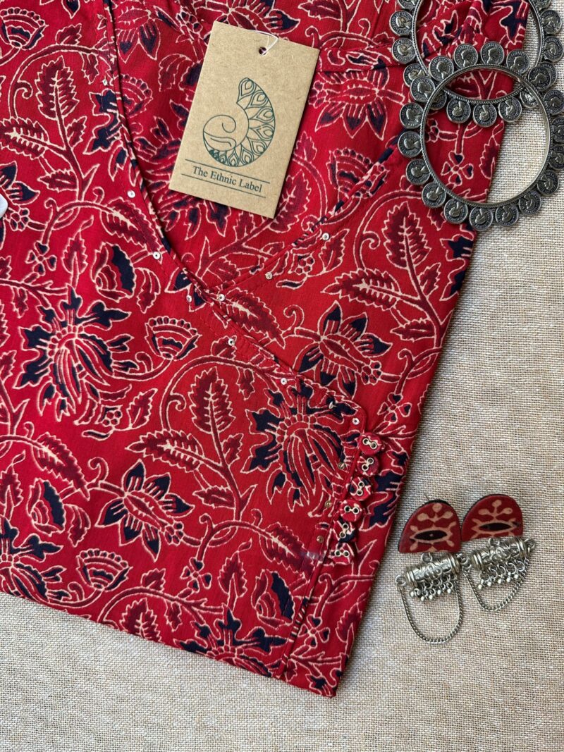 "Rakhi" Angrakha Jaal cotton Kurta - Image 2