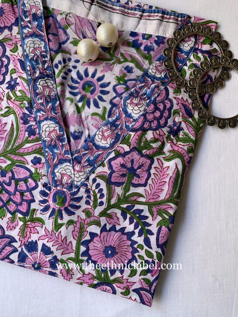 "Maahru" Hand Block Printed Cotton Kurta - Image 7